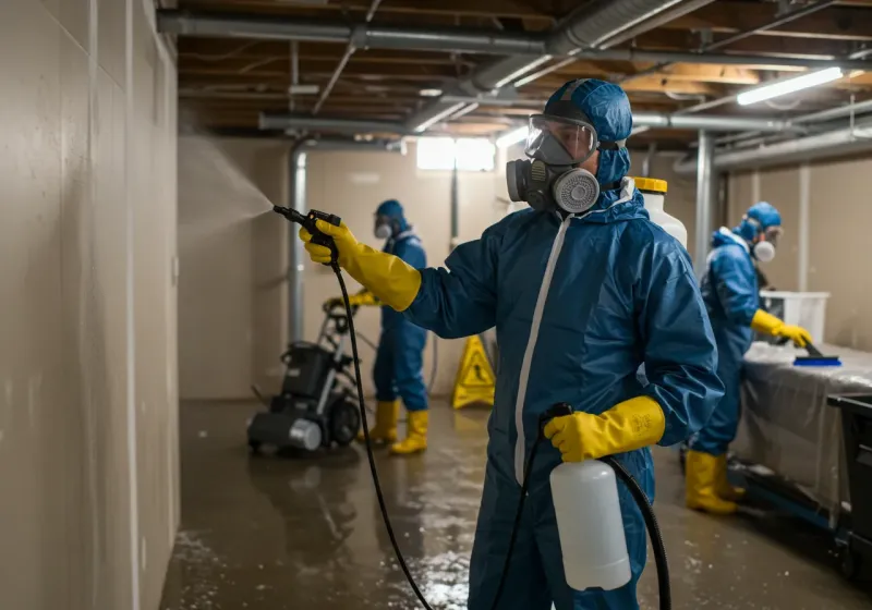 Basement Sanitization and Antimicrobial Treatment process in Appomattox County, VA