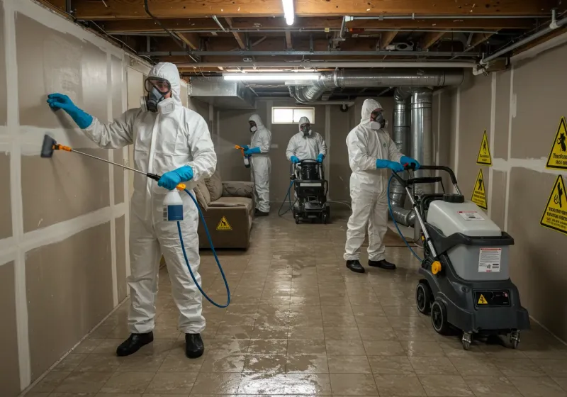 Basement Moisture Removal and Structural Drying process in Appomattox County, VA